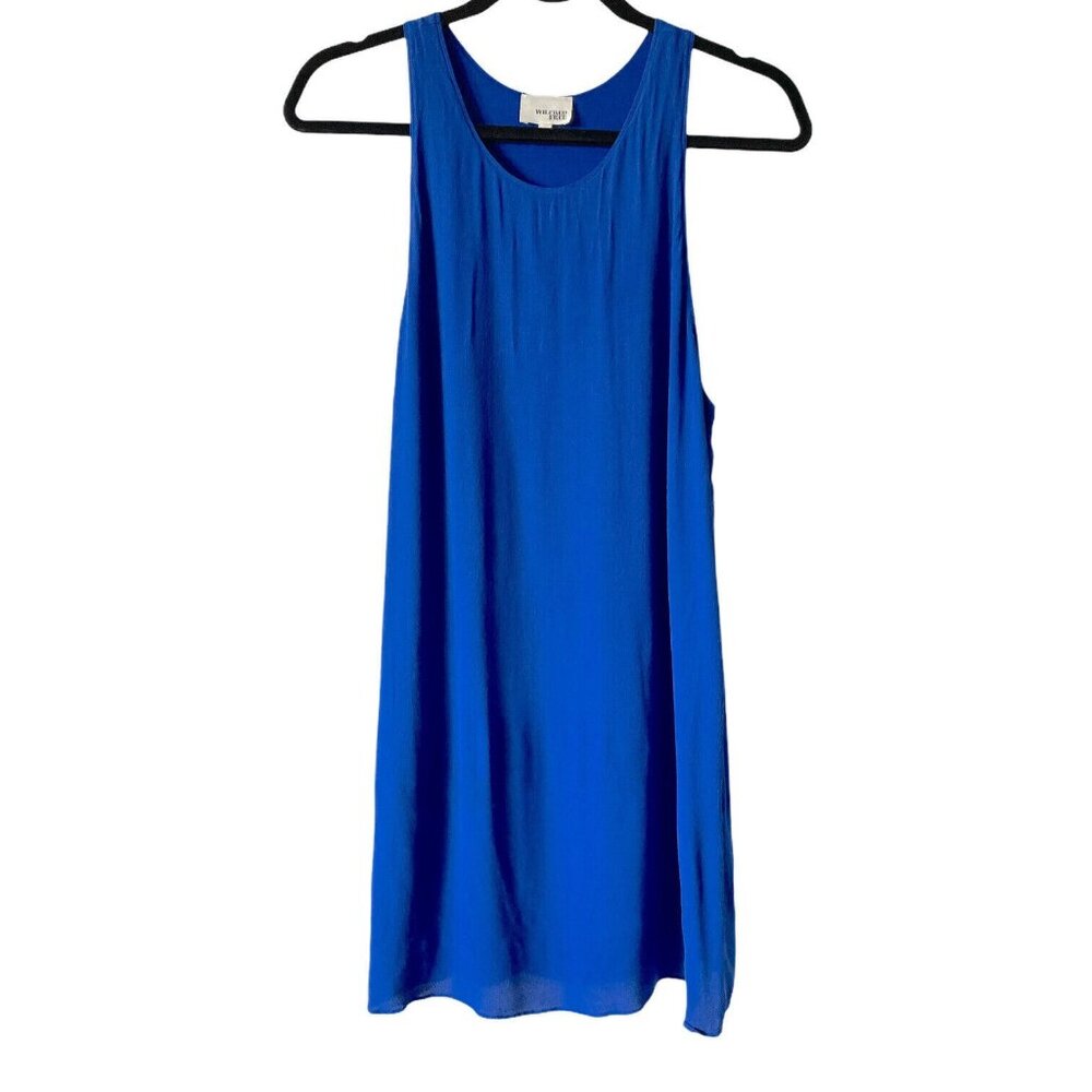 Wilfred Free‎ Aritzia Blue Shift Dress Tank Sleeveless Blue Pockets Size Small